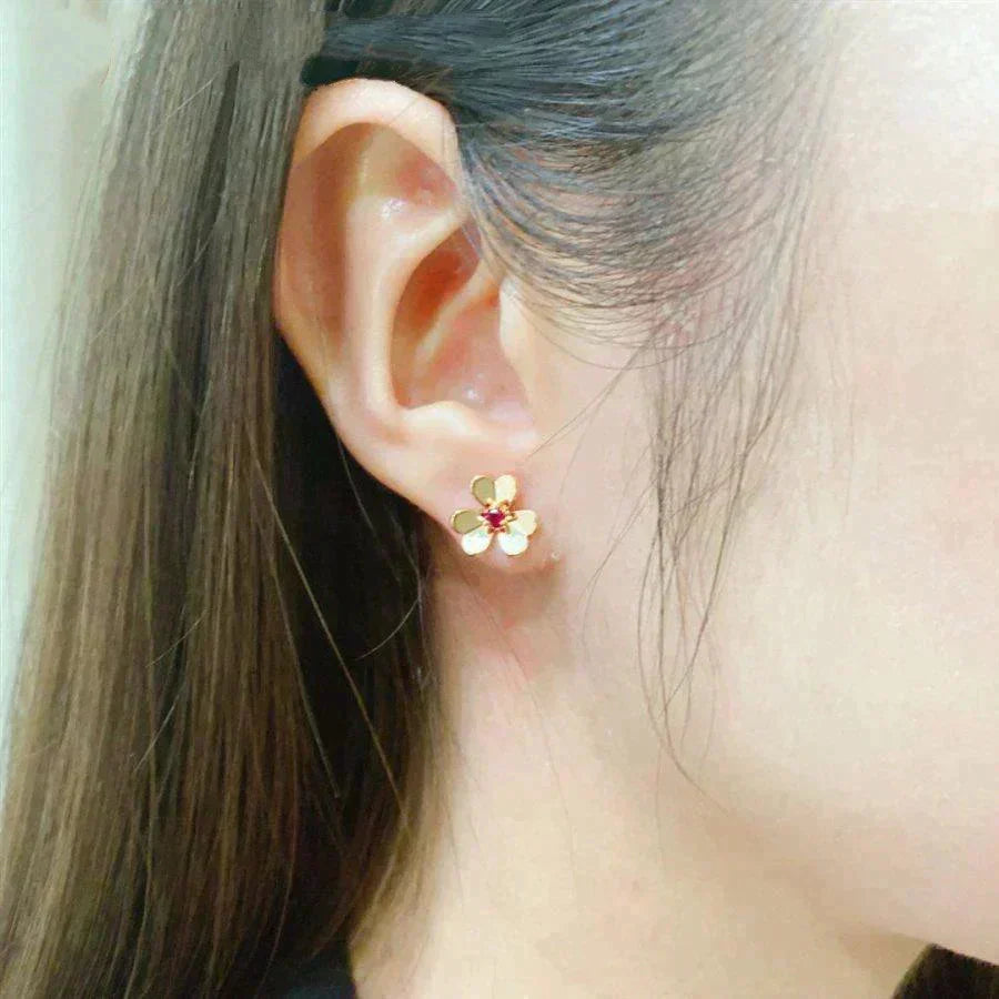 [⭐moonlume]FRIVOLE  FLOWER PINK EARRINGS