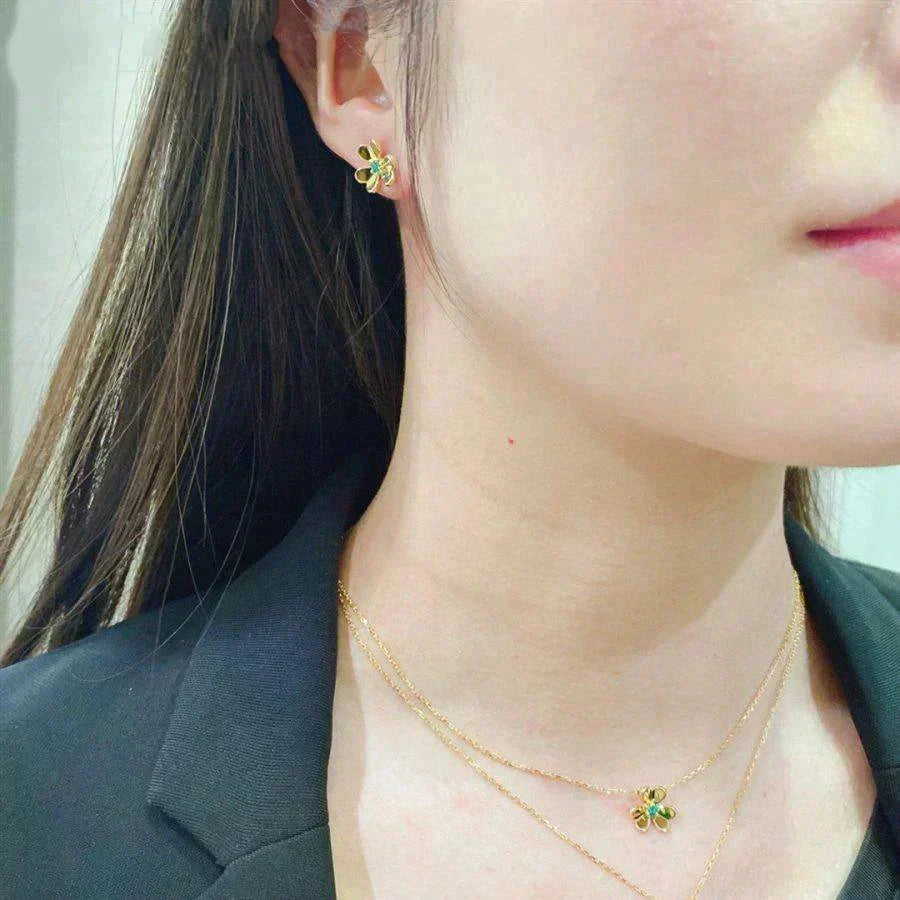 [⭐moonlume]FRIVOLE  FLOWER MALACHITE EARRINGS