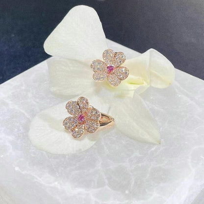 [⭐moonlume]FRIVOLE PINK GOLD FLOWER DIAMOND EARRINGS