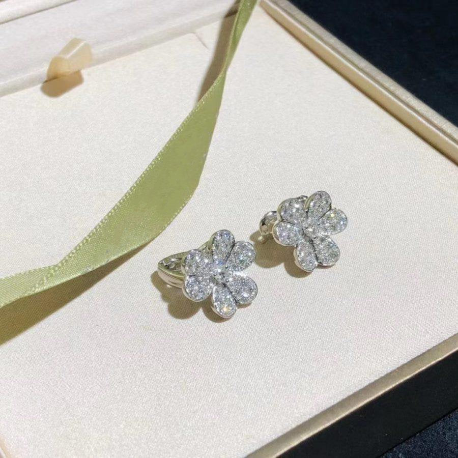 [⭐moonlume]FRIVOLE SILVER FLOWER DIAMOND EARRINGS