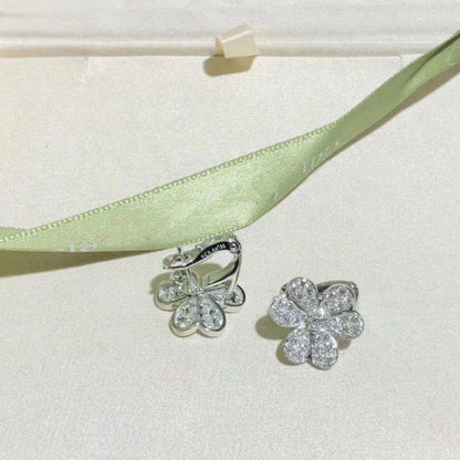 [⭐moonlume]FRIVOLE SILVER FLOWER DIAMOND EARRINGS
