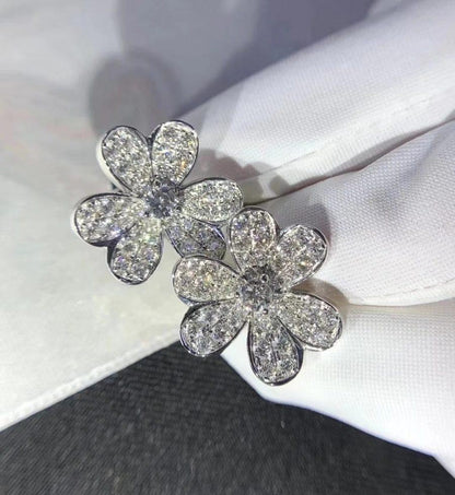 [⭐moonlume]FRIVOLE SILVER FLOWER DIAMOND EARRINGS