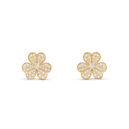 [⭐moonlume]FRIVOLE GOLD FLOWER DIAMOND EARRINGS