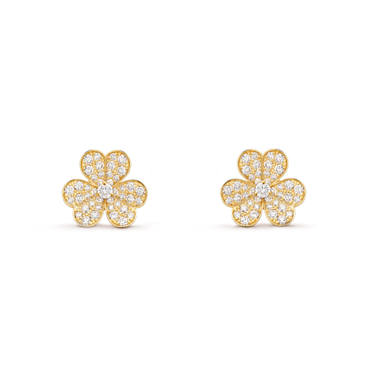[⭐moonlume]FRIVOLE GOLD FLOWER DIAMOND EARRINGS
