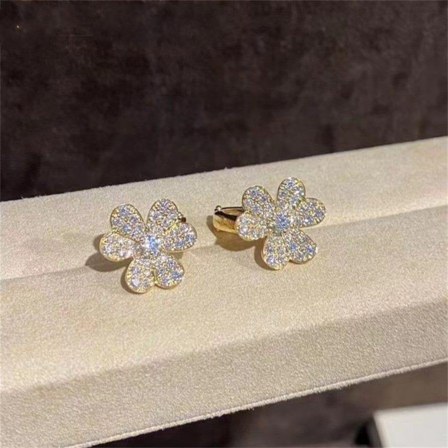 [⭐moonlume]FRIVOLE GOLD FLOWER DIAMOND EARRINGS