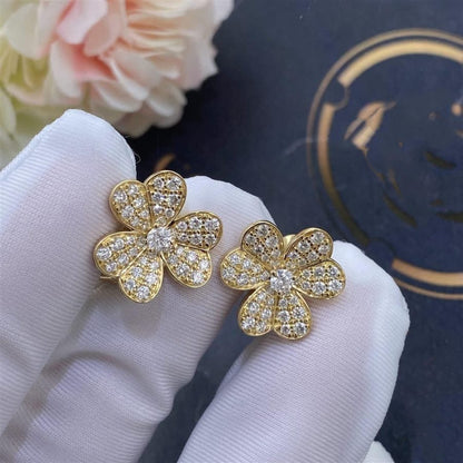 [⭐moonlume]FRIVOLE GOLD FLOWER DIAMOND EARRINGS