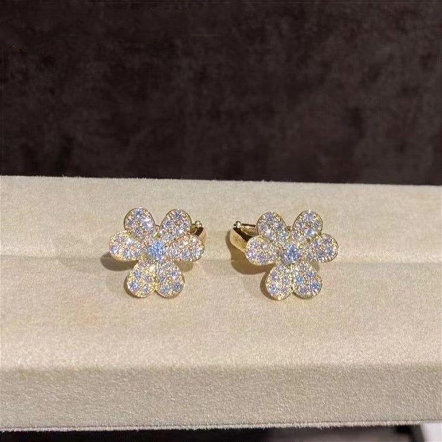 [⭐moonlume]FRIVOLE GOLD FLOWER DIAMOND EARRINGS