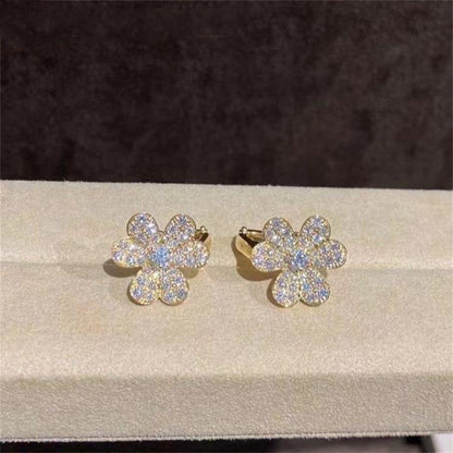 [⭐moonlume]FRIVOLE GOLD FLOWER DIAMOND EARRINGS