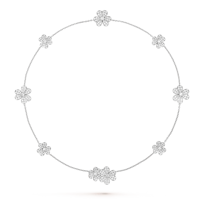 [⭐moonlume]FRIVOLE SILVER 9 FLOWERS NECKLACE