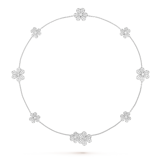 [⭐moonlume]FRIVOLE SILVER 9 FLOWERS NECKLACE