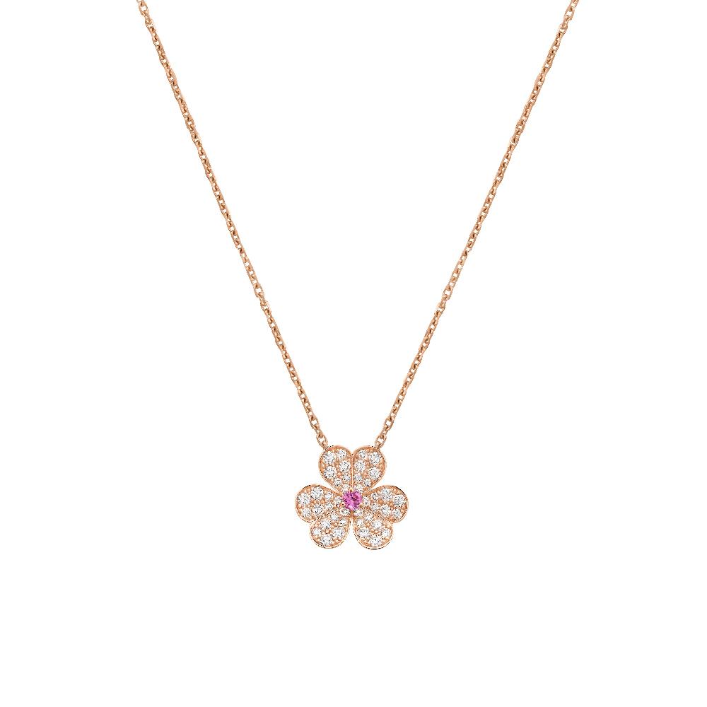 [⭐moonlume]FRIVOLE ROSE GOLD FLOWER DIAMOND NECKLACE