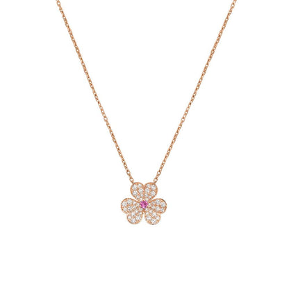 [⭐moonlume]FRIVOLE ROSE GOLD FLOWER DIAMOND NECKLACE