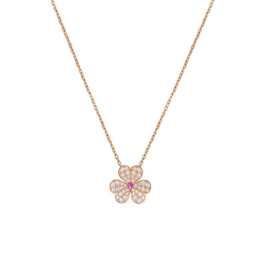 [⭐moonlume]FRIVOLE ROSE GOLD FLOWER DIAMOND NECKLACE