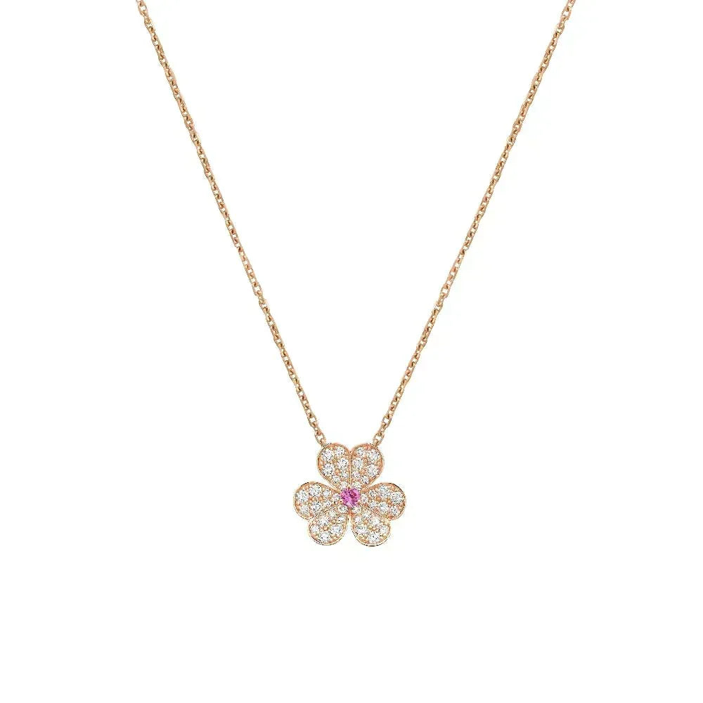 [⭐moonlume]FRIVOLE ROSE GOLD FLOWER DIAMOND NECKLACE