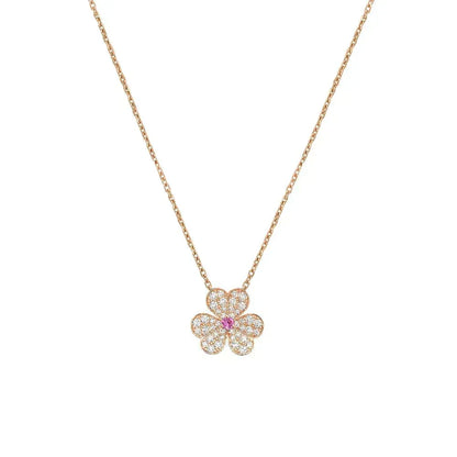 [⭐moonlume]FRIVOLE ROSE GOLD FLOWER DIAMOND NECKLACE