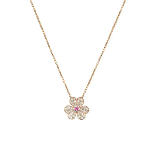 [⭐moonlume]FRIVOLE ROSE GOLD FLOWER DIAMOND NECKLACE