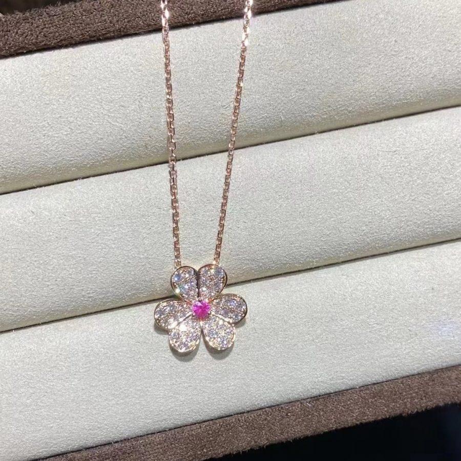 [⭐moonlume]FRIVOLE ROSE GOLD FLOWER DIAMOND NECKLACE