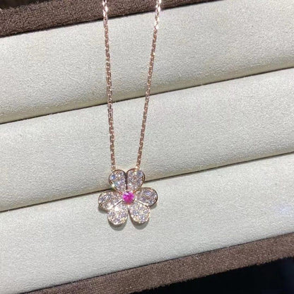 [⭐moonlume]FRIVOLE ROSE GOLD FLOWER DIAMOND NECKLACE