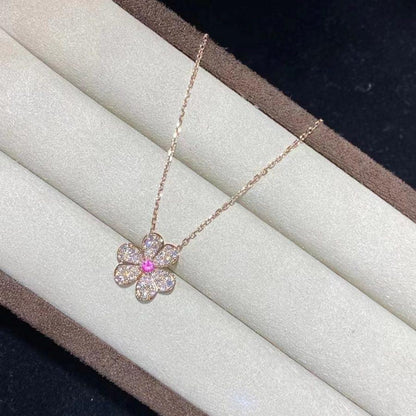 [⭐moonlume]FRIVOLE ROSE GOLD FLOWER DIAMOND NECKLACE