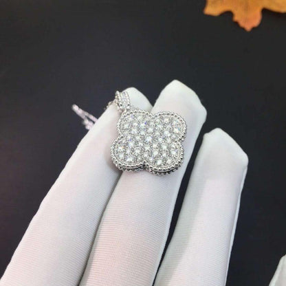 [⭐moonlume]CLOVER 25MM SILVER FULL DIAMOND BIG CLOVER NECKLACE