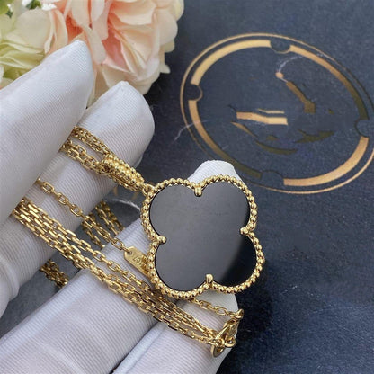 [⭐moonlume]CLOVER 25MM GOLD ONYX BIG CLOVER NECKLACE