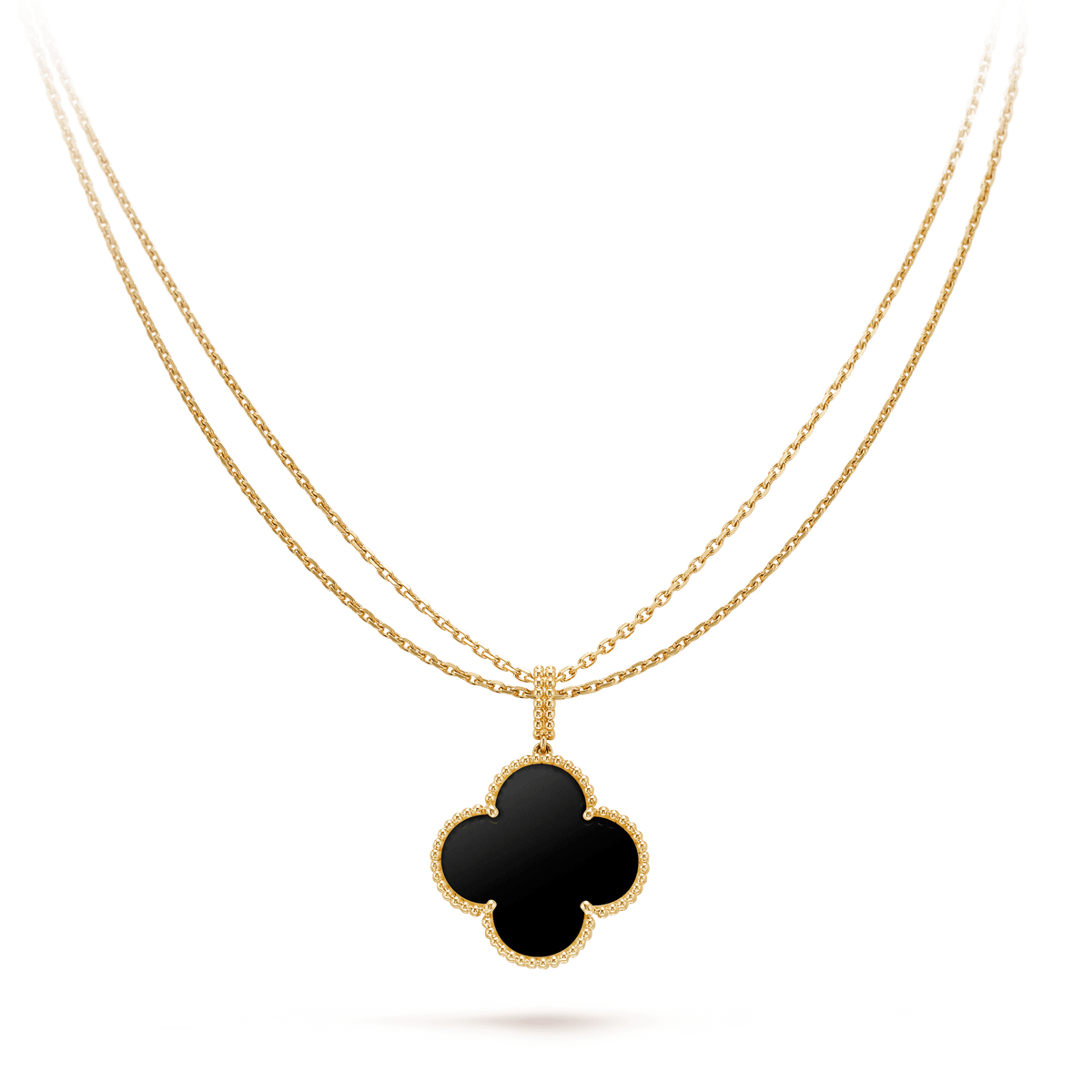 [⭐moonlume]CLOVER 25MM GOLD ONYX BIG CLOVER NECKLACE