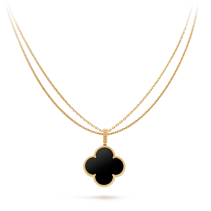 [⭐moonlume]CLOVER 25MM GOLD ONYX BIG CLOVER NECKLACE