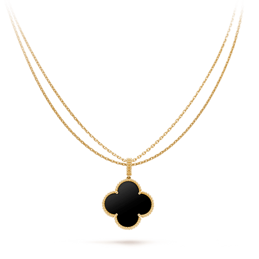 [⭐moonlume]CLOVER 25MM GOLD ONYX BIG CLOVER NECKLACE