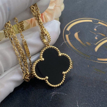 [⭐moonlume]CLOVER 25MM GOLD ONYX BIG CLOVER NECKLACE