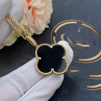 [⭐moonlume]CLOVER 25MM GOLD ONYX BIG CLOVER NECKLACE