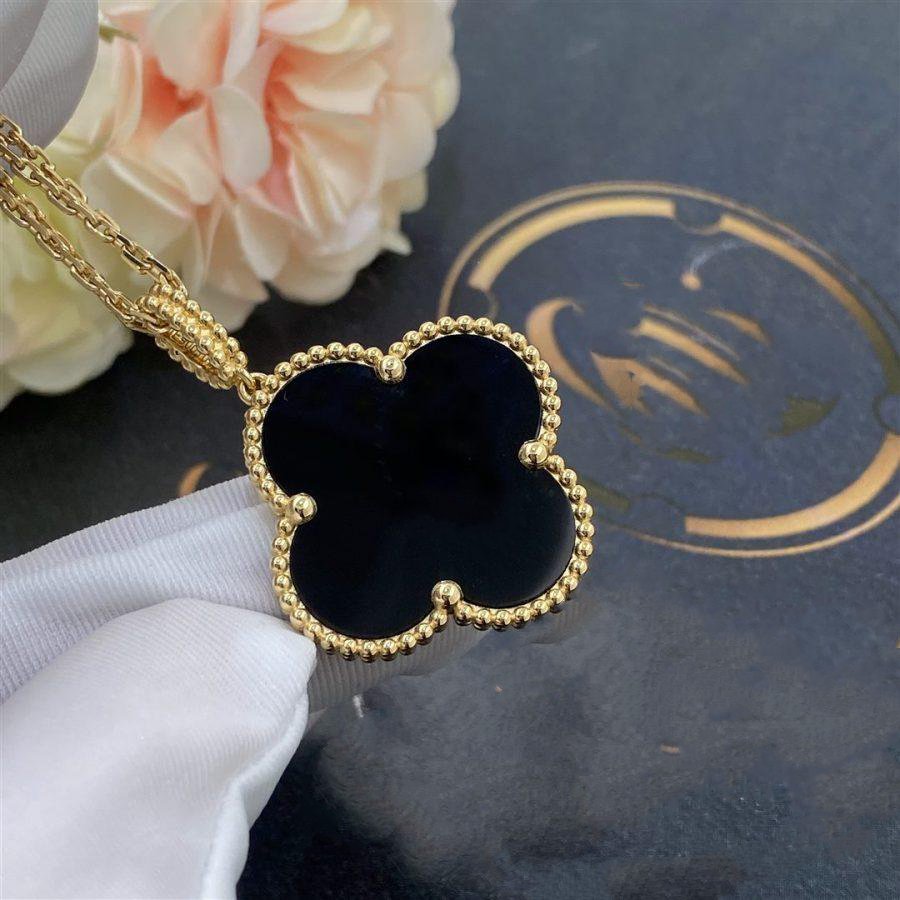 [⭐moonlume]CLOVER 25MM GOLD ONYX BIG CLOVER NECKLACE