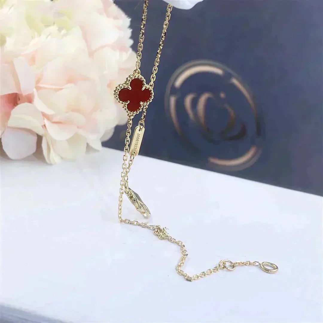 [⭐moonlume]CLOVER  CARNELIAN SINGLE FLOWER BRACELET