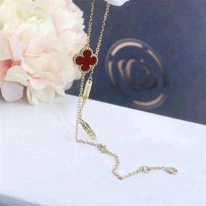 [⭐moonlume]CLOVER  CARNELIAN SINGLE FLOWER BRACELET