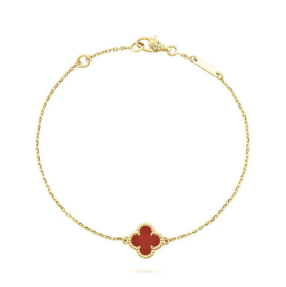 [⭐moonlume]CLOVER  CARNELIAN SINGLE FLOWER BRACELET