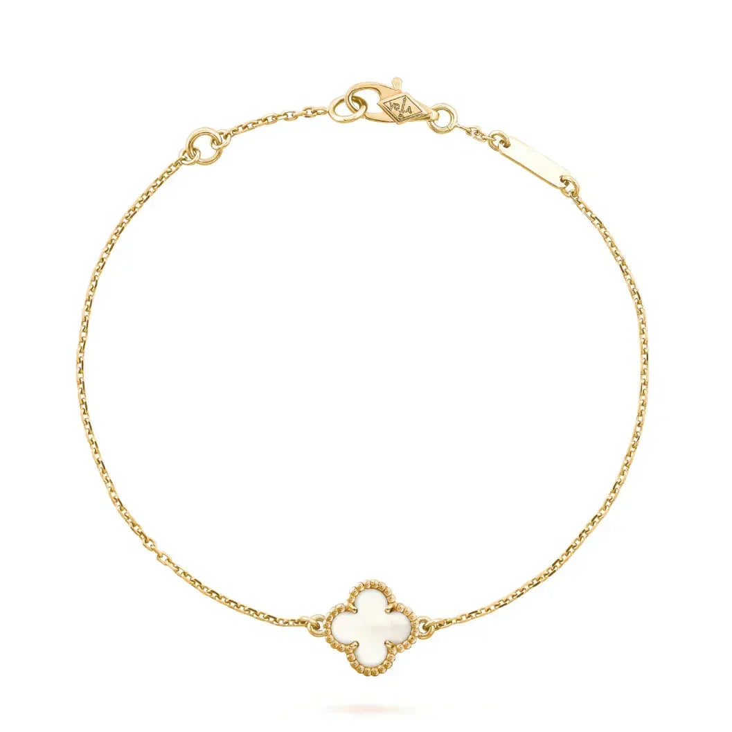 [⭐moonlume]CLOVER WHITE MOP SINGLE FLOWER BRACELET