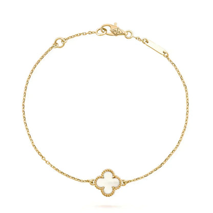 [⭐moonlume]CLOVER WHITE MOP SINGLE FLOWER BRACELET