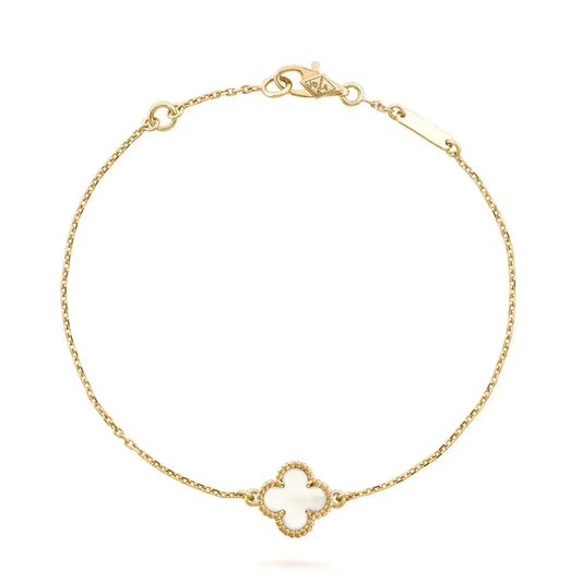 [⭐moonlume]CLOVER WHITE MOP SINGLE FLOWER BRACELET