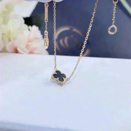 [⭐moonlume]CLOVER ONYX SINGLE FLOWER BRACELET