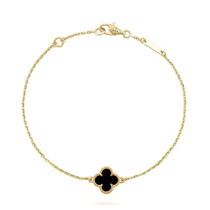 [⭐moonlume]CLOVER ONYX SINGLE FLOWER BRACELET