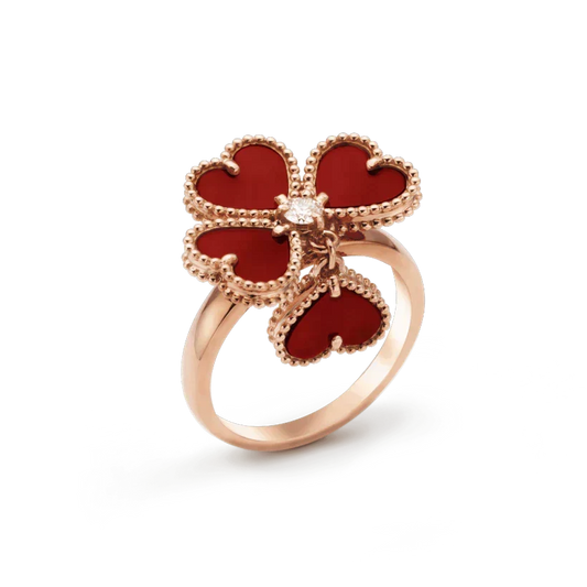 [⭐moonlume]SWEET CLOVER CARNELIAN RING