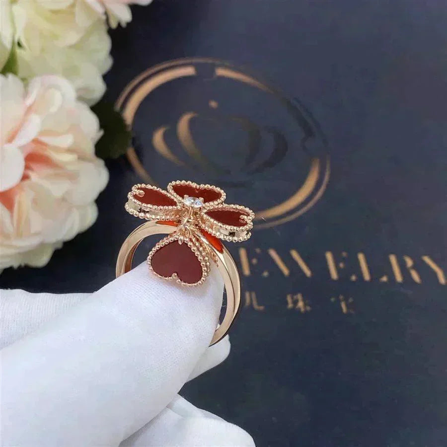 [⭐moonlume]SWEET CLOVER CARNELIAN RING