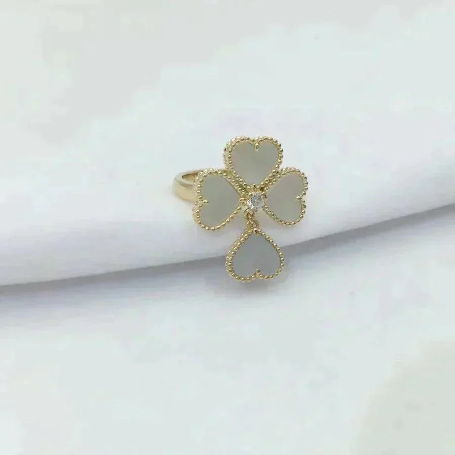 [⭐moonlume]SWEET CLOVER WHITE MOP RING