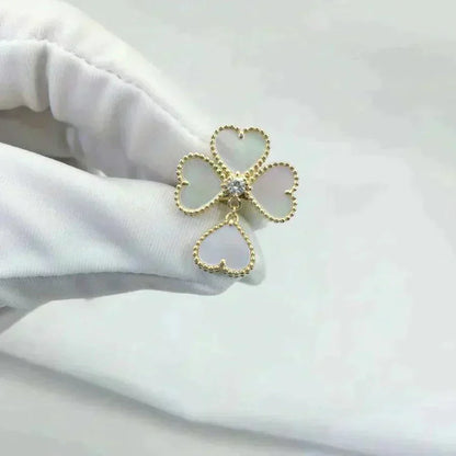 [⭐moonlume]SWEET CLOVER WHITE MOP RING