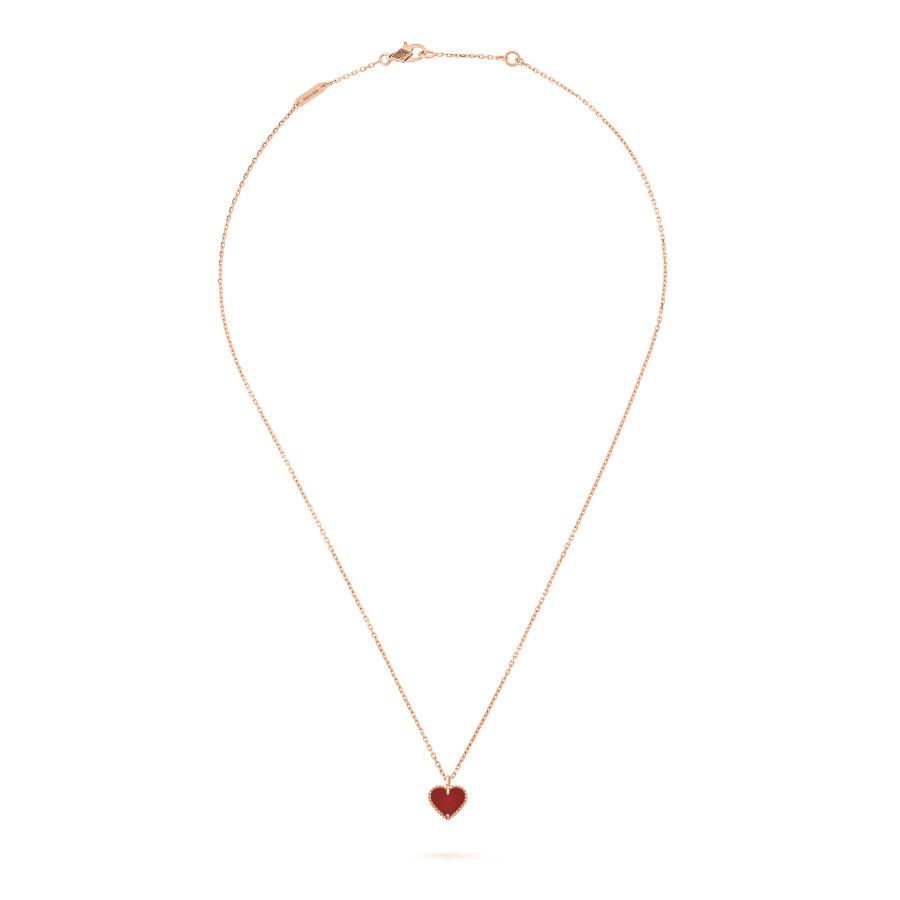 [⭐moonlume]SWEET CLOVER CARNELIAN HEART NECKLACE
