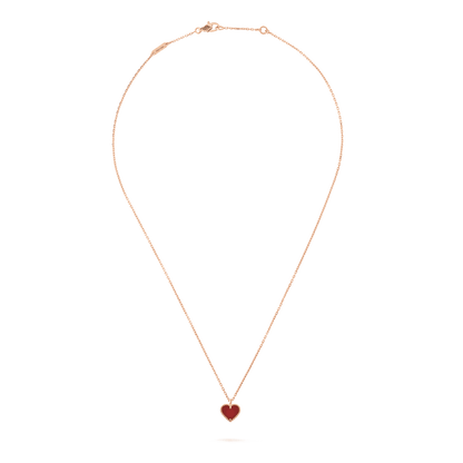 [⭐moonlume]SWEET CLOVER CARNELIAN HEART NECKLACE