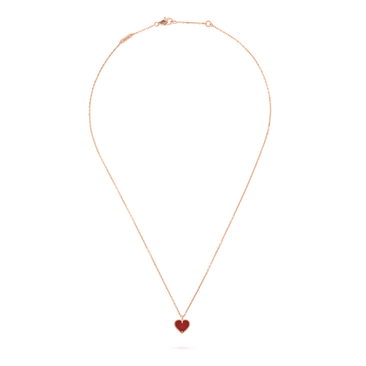 [⭐moonlume]SWEET CLOVER CARNELIAN HEART NECKLACE