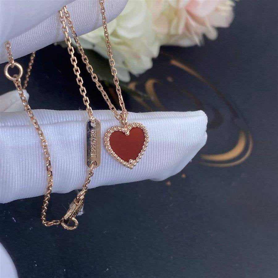 [⭐moonlume]SWEET CLOVER CARNELIAN HEART NECKLACE
