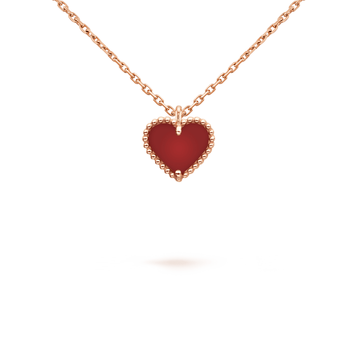 [⭐moonlume]SWEET CLOVER CARNELIAN HEART NECKLACE