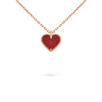 [⭐moonlume]SWEET CLOVER CARNELIAN HEART NECKLACE
