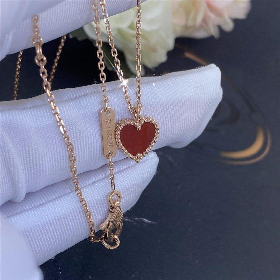 [⭐moonlume]SWEET CLOVER CARNELIAN HEART NECKLACE